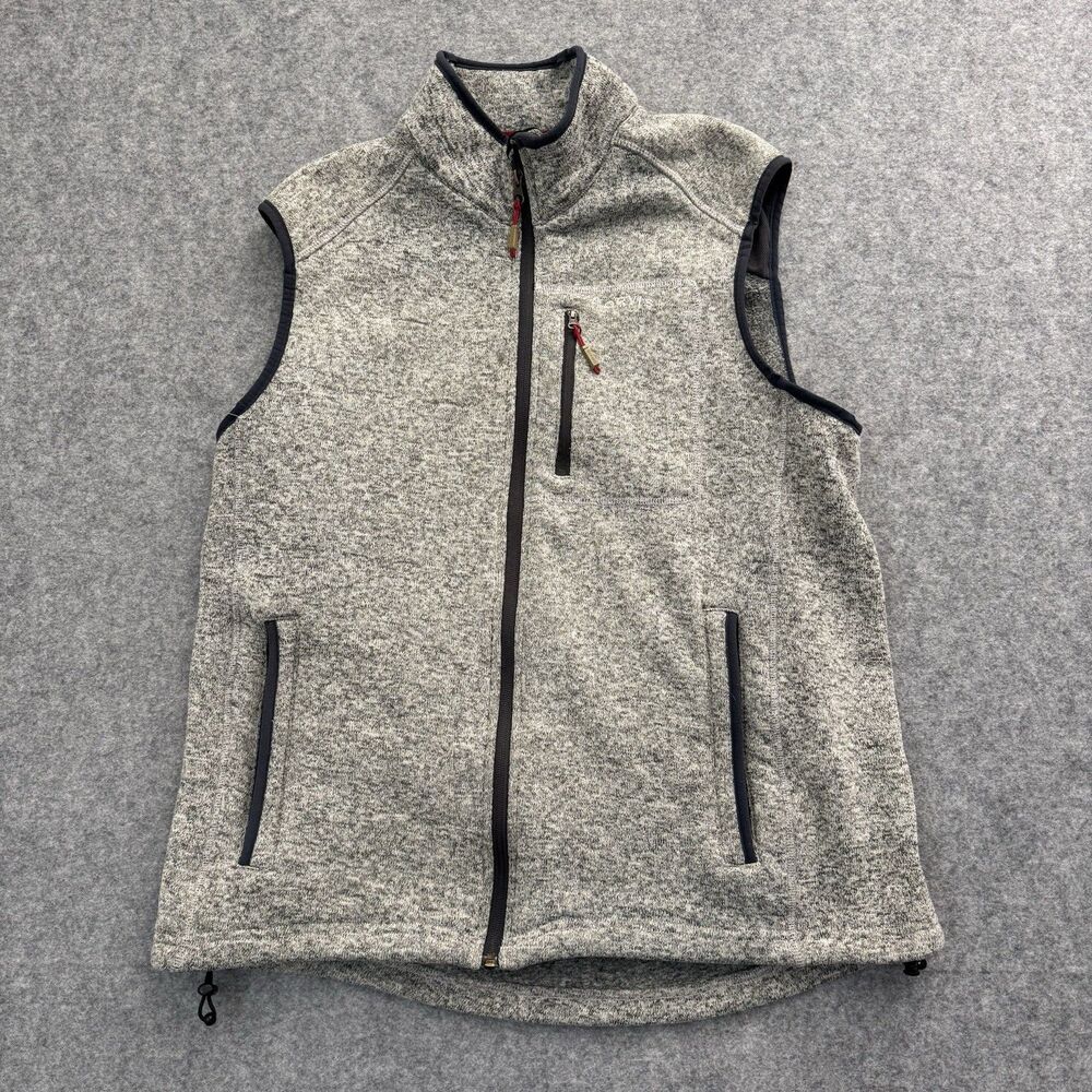Orvis Mens Fleece Vest Full Zip Gray With Pockets Size XL